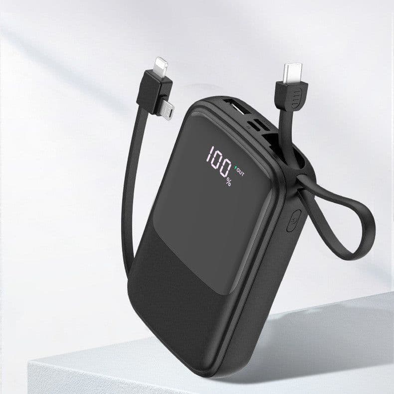 image-Power Bank Mini With Cable 10000mAh Portable Power Bank