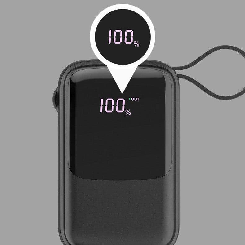 image-Power Bank Mini With Cable 10000mAh Portable Power Bank