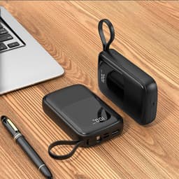 image-Power Bank Mini With Cable 10000mAh Portable Power Bank
