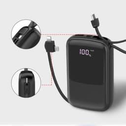 image-Power Bank Mini With Cable 10000mAh Portable Power Bank
