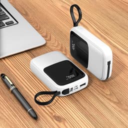 image-Power Bank Mini With Cable 10000mAh Portable Power Bank