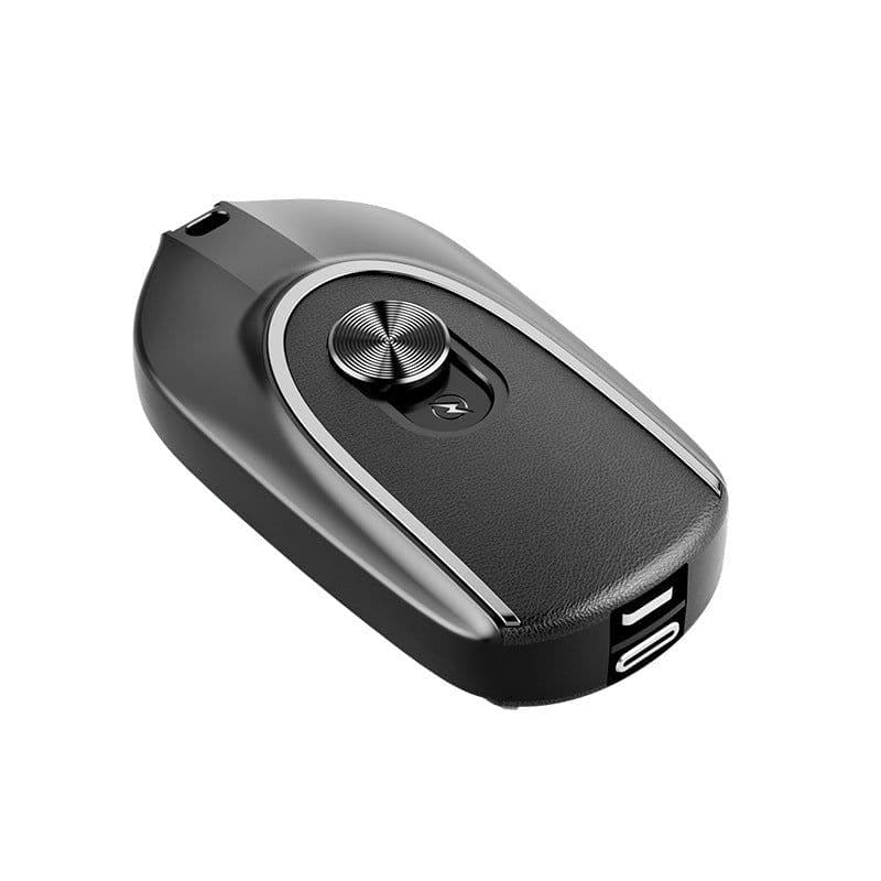 image-2 In 1 Mini Keychain Power Bank Keyring Hanging Buckle 2 Output Interfaces 5V 1200MAH Backup Power Bank Retractable Plug Waterproof Phone Charging Accessories