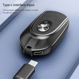 image-2 In 1 Mini Keychain Power Bank Keyring Hanging Buckle 2 Output Interfaces 5V 1200MAH Backup Power Bank Retractable Plug Waterproof Phone Charging Accessories