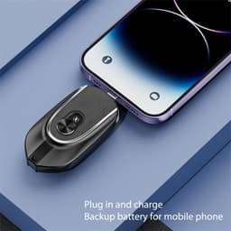 image-2 In 1 Mini Keychain Power Bank Keyring Hanging Buckle 2 Output Interfaces 5V 1200MAH Backup Power Bank Retractable Plug Waterproof Phone Charging Accessories