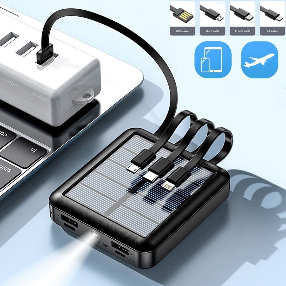 image-Portable 5000mah Solar Power Bank USB Pack Battery Charger For Outdoor Camping