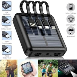 image-Portable 5000mah Solar Power Bank USB Pack Battery Charger For Outdoor Camping