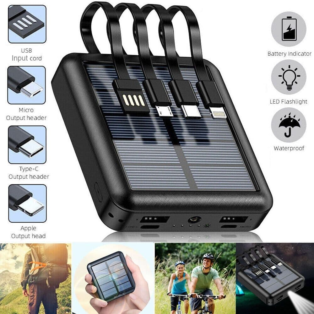 image-Portable 5000mah Solar Power Bank USB Pack Battery Charger For Outdoor Camping