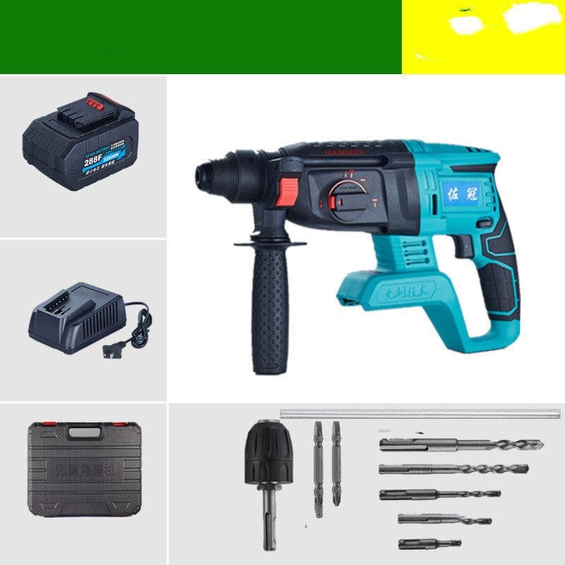 image-Three-Purpose Lithium Rechargeable Electric Hammer For High-Power Hammer, Pick And Drill