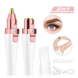image-USB Charging Lipstick Shaver 2 In 1 Mini Electric Eyebrow Trimmer Facial Shaver Hair Removal Instrument