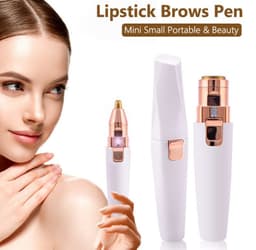 image-USB Charging Lipstick Shaver 2 In 1 Mini Electric Eyebrow Trimmer Facial Shaver Hair Removal Instrument