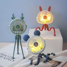 image-Stroller Fan Personal Portable Desk Handheld Baby Bed Car Seat Fan USB Rechargeable Fan Mini Stroller Accessories