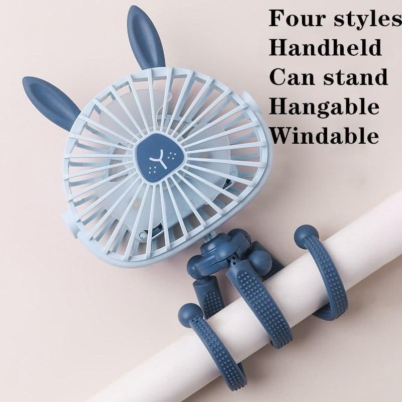 image-Stroller Fan Personal Portable Desk Handheld Baby Bed Car Seat Fan USB Rechargeable Fan Mini Stroller Accessories