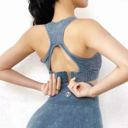 image-Running Shockproof Gathers Stereotyped Vest-style Anti-sagging Fitness Yoga Bra Set