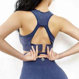 image-Running Shockproof Gathers Stereotyped Vest-style Anti-sagging Fitness Yoga Bra Set