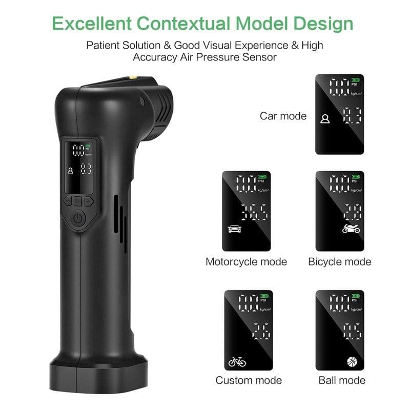 image-New Wireless Digital Display Car Motorcycle Bicycle Tire Pump 6000Mah Electric Car Air Pump