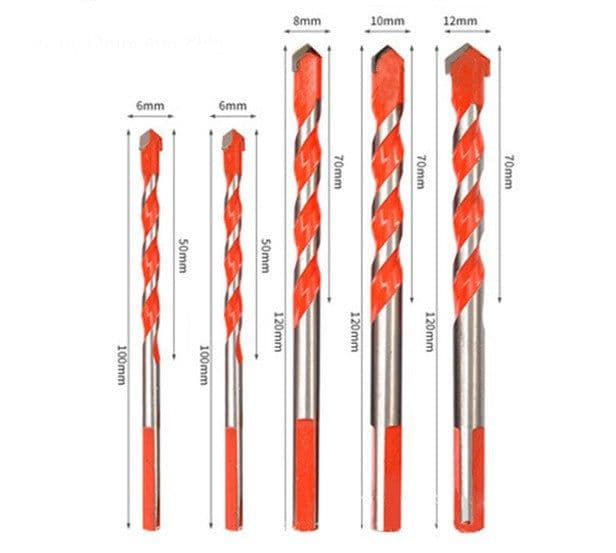 image-Spot Bawang Drill Set Ceramic Tile Glass Concrete Drilling Drill Ceramic Alloy Cross Triangle Bit
