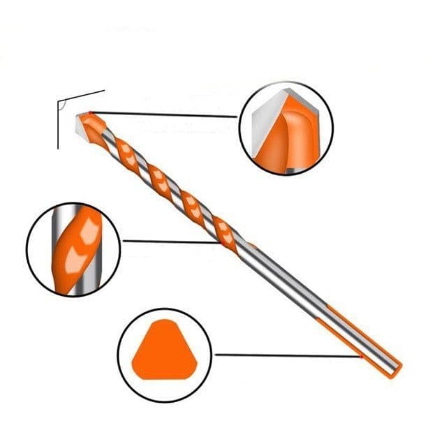 image-Spot Bawang Drill Set Ceramic Tile Glass Concrete Drilling Drill Ceramic Alloy Cross Triangle Bit