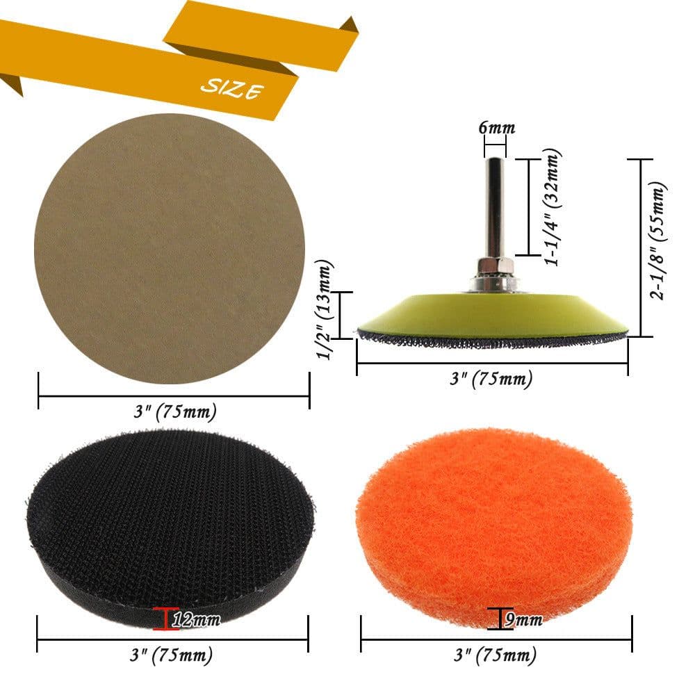 image-3 Inch 21 Piece Set Of Car Headlights Refurbishment Repair Flocking Sandpaper Polishing Car Light Repair Coating