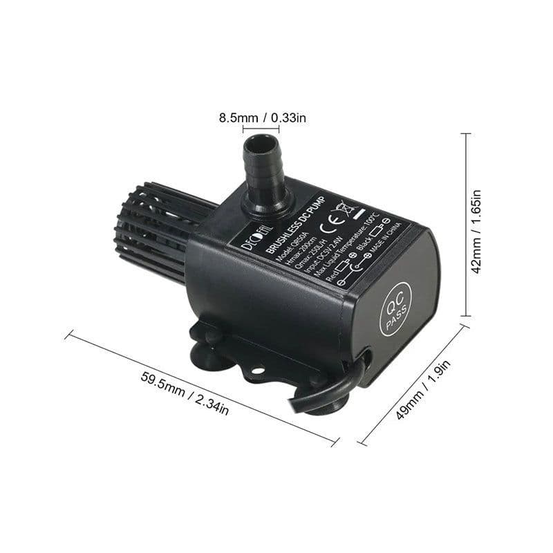 image-Micro Brushless DC Submersible Pump Computer Water Cooling Water Circulation USB Water Pump