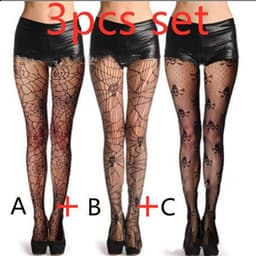 image-Skull Black Silk Fishnet Stockings Women's Panty Halloween Fishnet Socks