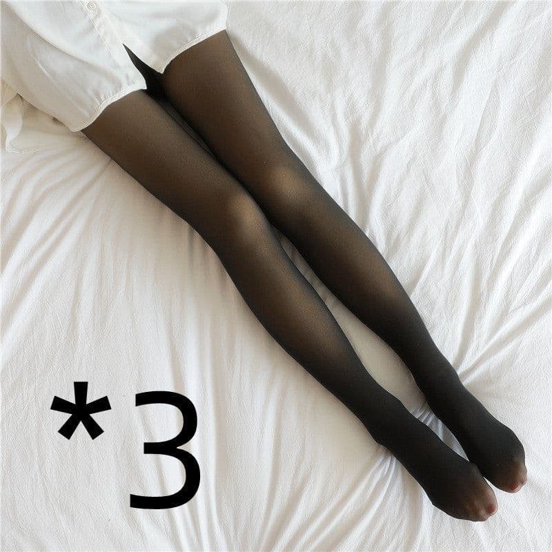image-Fake Translucent Plus Size Leggings Fleece Lined Tights Fall And Winter Warm Fleece Pantyhose Women Fleece Lined Pantyhose Thermal Winter Tights