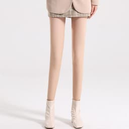 image-Women's Autumn And Winter Nude Natural Invisible Double Layer Silk Socks Leggings