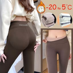 image-Fleece Thickened Leggings Winter -20 To 5 Shark Pants For Women High Waist Tight Skinny Tummy Control Buttocks Slimming Yoga Pants