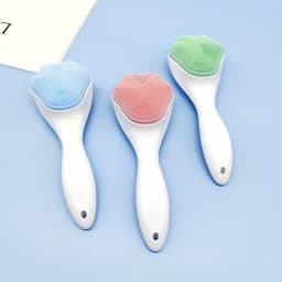 image-Handheld Silicone Face Scrubber Exfoliator, Face Brushes For Cleansing And Exfoliating, Manual Facial Cleansing Brush, Gentle Soft Face Wash Brush For Sensitive, Delicate, Dry Skin