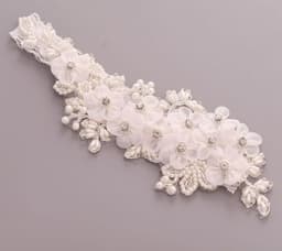 image-Bridal Rhinestone Garter Belt Pearl Flower Leg Socks Elastic