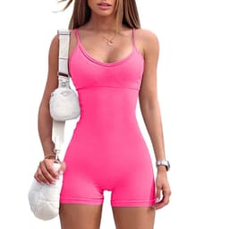 image-Spaghetti Strap Shorts Jumpsuit Sports Yoga Workout Tight Romper Women Fashion Fitness Sportwear