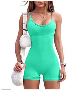 image-Spaghetti Strap Shorts Jumpsuit Sports Yoga Workout Tight Romper Women Fashion Fitness Sportwear