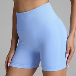 image-Seamless Yoga Shorts Women Solid Color High Waist Hip-lifting Fitness Pants Running Sweatpants