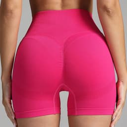image-Seamless Yoga Shorts Women Solid Color High Waist Hip-lifting Fitness Pants Running Sweatpants