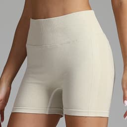 image-Seamless Yoga Shorts Women Solid Color High Waist Hip-lifting Fitness Pants Running Sweatpants