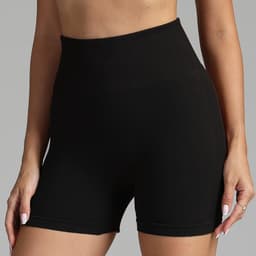 image-Seamless Yoga Shorts Women Solid Color High Waist Hip-lifting Fitness Pants Running Sweatpants
