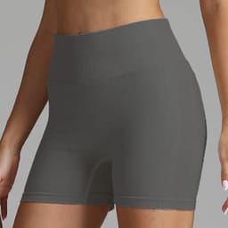 image-Seamless Yoga Shorts Women Solid Color High Waist Hip-lifting Fitness Pants Running Sweatpants