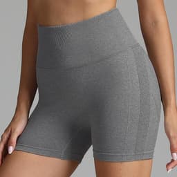 image-Seamless Yoga Shorts Women Solid Color High Waist Hip-lifting Fitness Pants Running Sweatpants