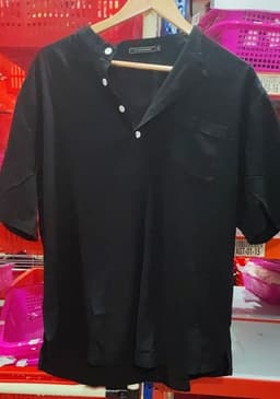 image-Casual Linen Solid Color Shirt Button V Neck Beach Shirt Men Summer Tops