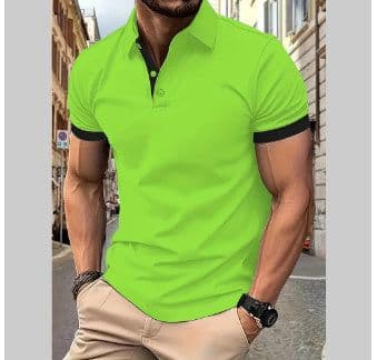 image-Men's Short Sleeve Business Shirt Summer Casual Polo Shirts