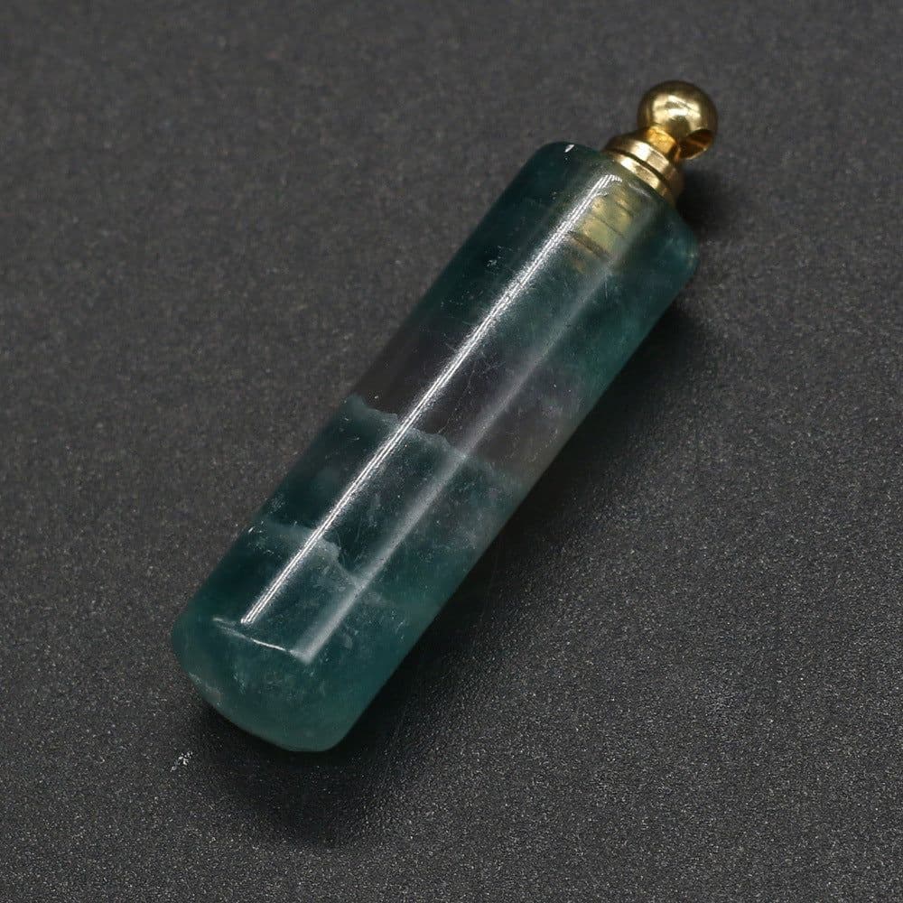 image-Natural Stone Necklace Perfume Bottle Pendant