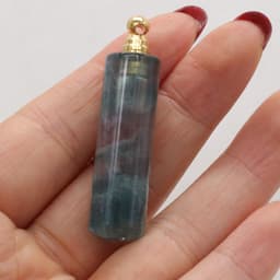 image-Natural Stone Necklace Perfume Bottle Pendant
