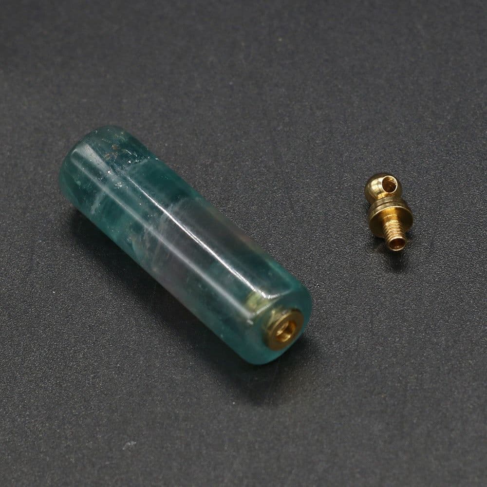 image-Natural Stone Necklace Perfume Bottle Pendant