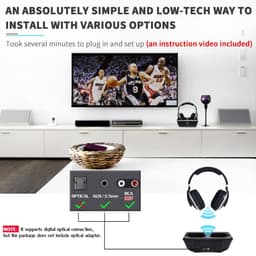 image-TV Wireless Headphones On-ear Bass Headphones
