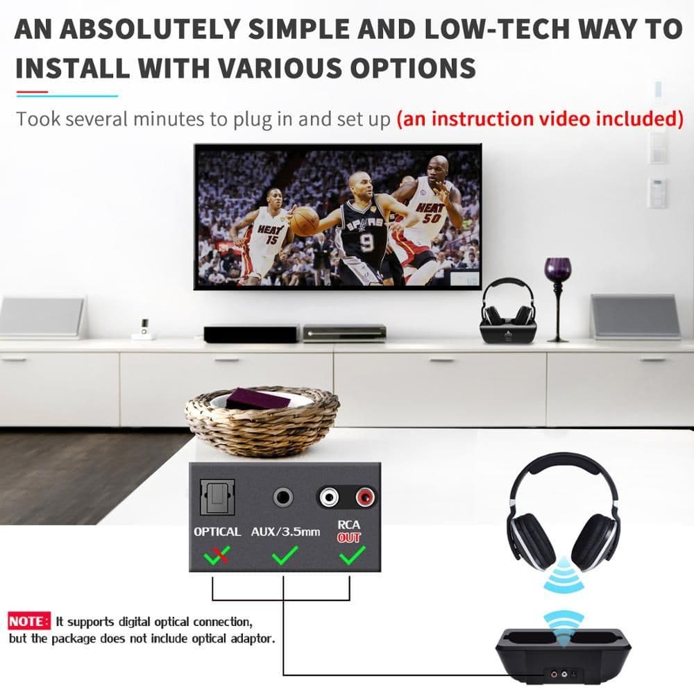 image-TV Wireless Headphones On-ear Bass Headphones