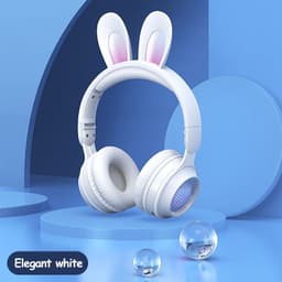 image-Rabbit Ear Headphones Wireless Luminous Extendable Wheat Headphones