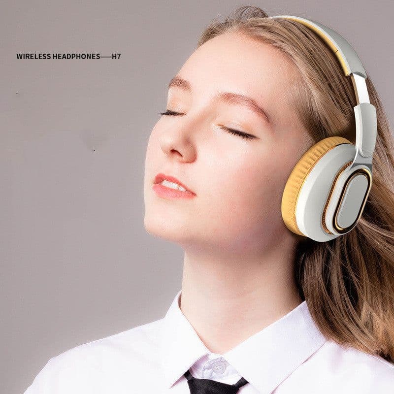 image-H7 Bluetooth Headset Wireless Card Folding Subwoofer Type-c Gaming Sports Headphones