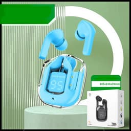 image-New Mini Transparent Wireless Bluetooth Headset Digital Display ENC Noise Reduction True Wireless Sports Music