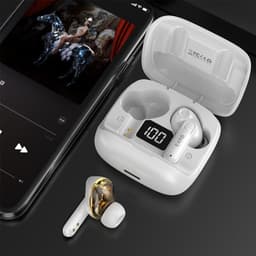 image-New Mini Transparent Wireless Bluetooth Headset Digital Display ENC Noise Reduction True Wireless Sports Music