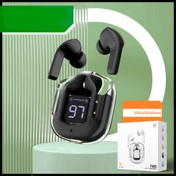image-New Mini Transparent Wireless Bluetooth Headset Digital Display ENC Noise Reduction True Wireless Sports Music