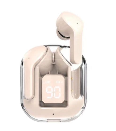 image-New Mini Transparent Wireless Bluetooth Headset Digital Display ENC Noise Reduction True Wireless Sports Music